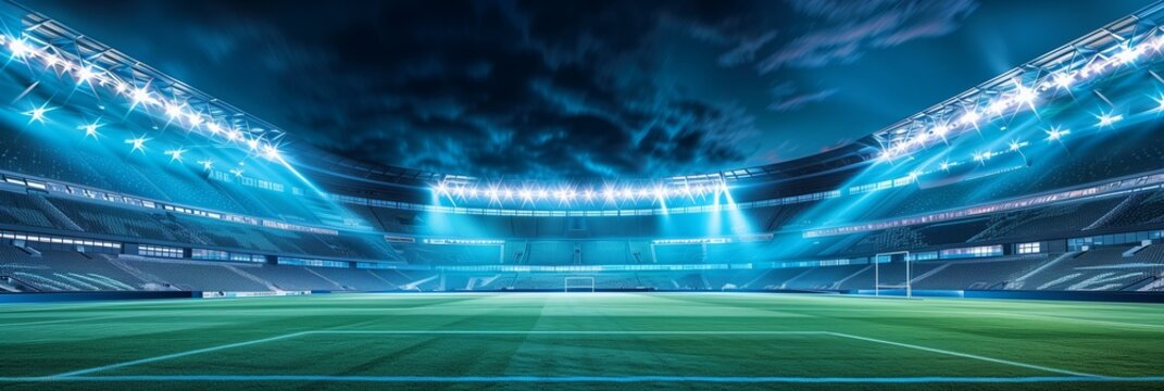 Image of empty football stadium background.