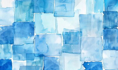 Watercolor painted rectangles background, modern design - obrazy, fototapety, plakaty