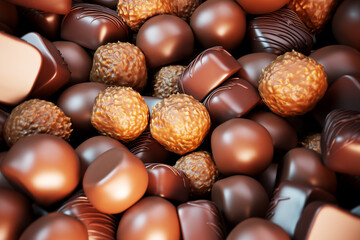 Exquisite Assorted Chocolate Collection Captured in Stunning Close-up
