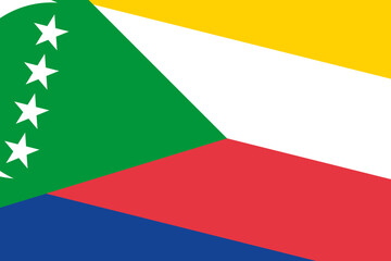 Comoros flag - rectangular cutout of rotated vector flag.