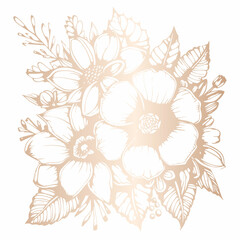 Golden flowers for holiday decoration.