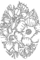 Oval with flowers for holiday decoration.