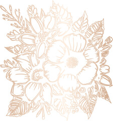 Golden flowers for holiday decoration.