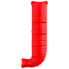 Red J Font Balloon 3D Render