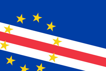 Cape Verde flag - rectangular cutout of rotated vector flag.