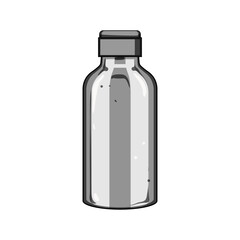 reusable stainless bottle cartoon. blank drink, flask black, mockup container reusable stainless bottle sign. isolated symbol vector illustration