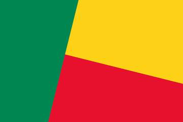 Benin flag - rectangular cutout of rotated vector flag.