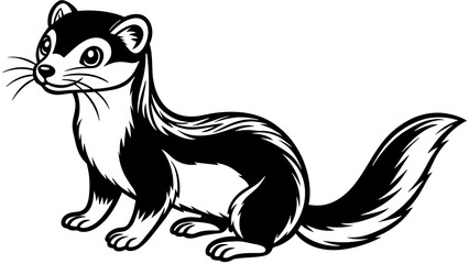  Cute weasel standing svg file