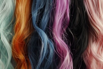 Obraz premium dyed hair in similar colors, showing off to camera