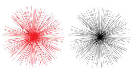 Radial speed line perspective radius stroke vector. Rotating circle like a sunbrust.