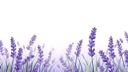 D Cartoon of a Vibrant Purple Lavender Flower in a Watercolor Style
