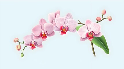 D Cartoon Orchid A Pastel Watercolor Tone Masterpiece