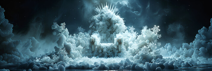 Heavenly Comfort: Sofa Floating in Clouds - obrazy, fototapety, plakaty