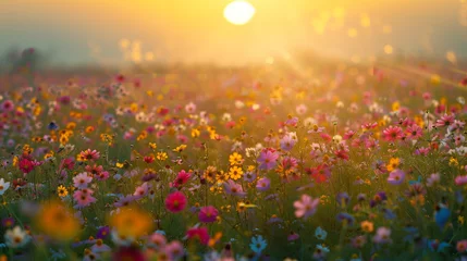 Raamstickers field of flowers © Yongsung