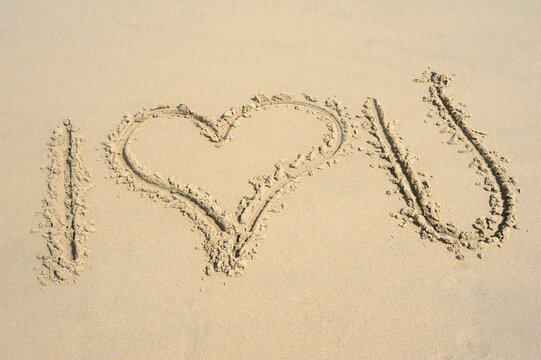 Cyntsa Eastern Cape South Africa - I love you written in the sand.