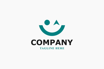 winking and smiling face logo
