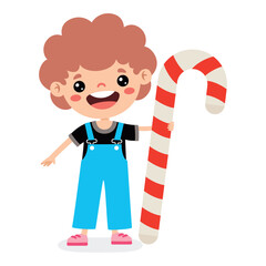 Illustration Of Kid With Candy