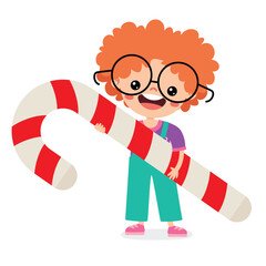 Illustration Of Kid With Candy