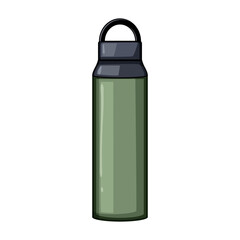 sport thermos bottle cartoon. aluminum cap, mockup reusable, brand product sport thermos bottle sign. isolated symbol vector illustration