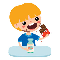 Illustration Of Kid With Chocolate