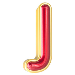 Font J 3d Render