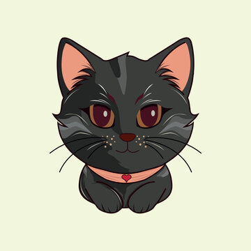 Cute cat vector illustration character image, very adorable and cute, suitable for t-shirts, horror