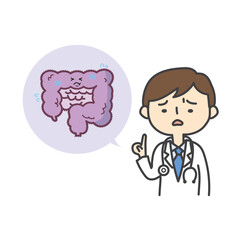 腸の説明をする医師