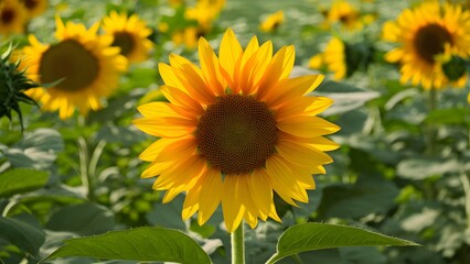 Bright and beautiful sunflower stands out in elegant background