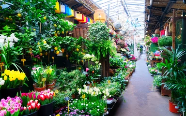 Gordijnen Paris flower market © neirfy