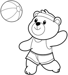 Teddy played beach ball in summer 