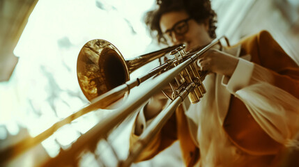 Fototapeta premium Trumpet playing.