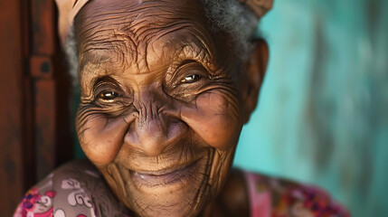 Fototapeta na wymiar Close-up photo of old woman, beutiful old lady smiling 