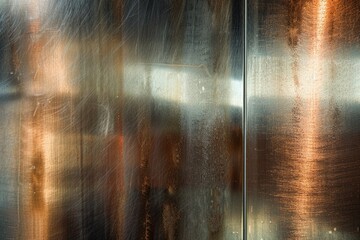 Detailed view of a metallic object with blurred background, showcasing texture and material of the metal
