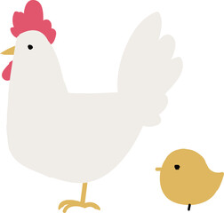 にわとりとひよこのイラスト