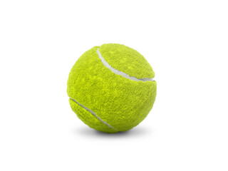 Single tennis ball, transparent background