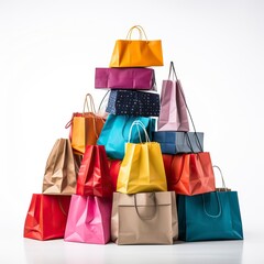 Pile of colorful shopping bags