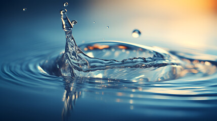 aquatic elegance capturing the beauty of water splashes of the falling drops of water on blur background
