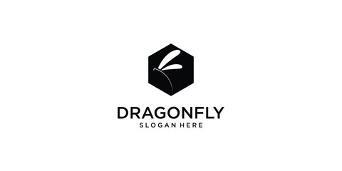 Fototapeta premium Simple dragonfly logo design with modern style| premium vector