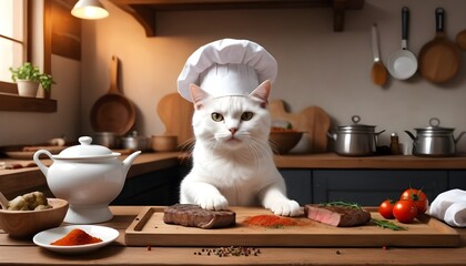 cat in the kitchen