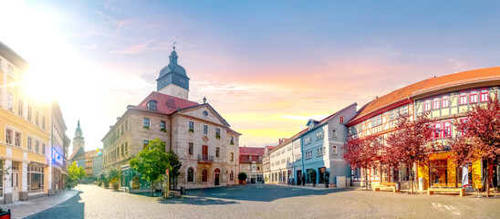 Rathaus, Altstadt, Bad Langensalza, Thueringen, Deutschland 