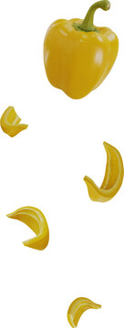 falling yellow parika sliced