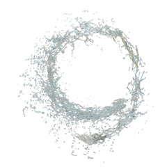Obraz premium 3d water splash transparent, clear blue water scattered around isolated. 3d render illustration