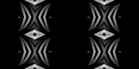 Seamless colourful batik ethnic dayak borneo line art pattern for aesthetic background or garment textile