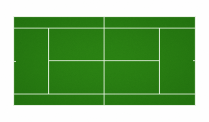 Top view. of tennis ground court, transparent background