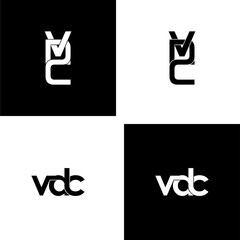 vdc lettering initial monogram logo design set