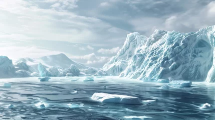 Zelfklevend Fotobehang Melting glaciers and the ocean © Studio KIVI