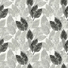 Black and White Botanical Leaf Background