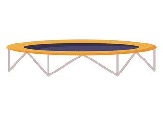 Jumping trampoline for children and adults. Indoor or outdoor fun, fitness jumping. Equipment acrobatic and gymnastic exercises.  illustration