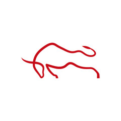 Angry bull, monochrome logo, vector bull company symbol 