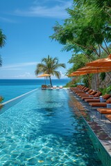 Fototapeta premium pool in tropical resort